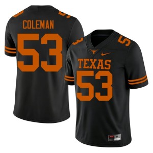 Black Isaiah Coleman College Football #53 Men's Game Texas Jersey 147555-699