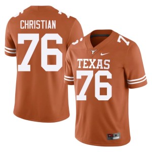 Orange Texas Men's #76 University College Football Jackson Christian Jerseys 717038-459