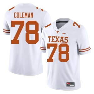 White University of Texas College Football #78 Men Jordan Coleman NCAA Jersey 895661-232