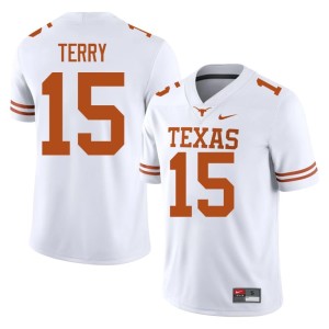 White Mens College Football Justus Terry #15 Replica Texas Athletics Jersey 414554-115