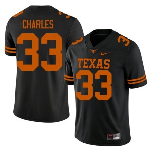 Black College Football Stitched Myron Charles Men's #33 University of Texas Longhorns Jerseys 810209-769