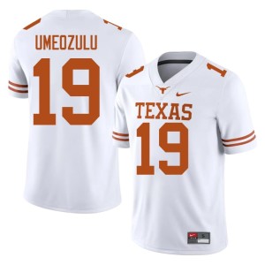 White NCAA Mens #19 Zina Umeozulu College Football UT Jersey 102070-763