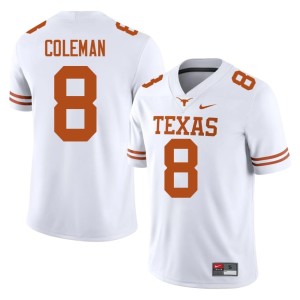 White College Football Texas Longhorns Mens Limited Cam Coleman #8 Jerseys 394113-515