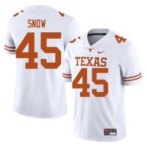 White Mens 2026 College Football #45 Darius Snow Texas Longhorns Jersey 843033-694
