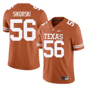 Orange Texas Embroidery #56 College Football Men's Dylan Sikorski Jersey 242089-987