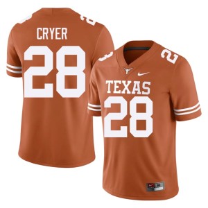 Orange College Football Texas Athletics #28 Mens Justin Cryer Replica Jersey 187289-137