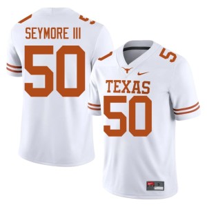 White #50 Texas Longhorns Men's College Football Replica Laurence Seymore III Jersey 764657-808