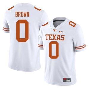 White #0 Raleek Brown High School College Football Texas Men's Jerseys 998322-578