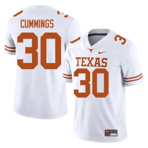 White UT Longhorns College Football #30 Mens Rocky Cummings Game Jerseys 595185-565