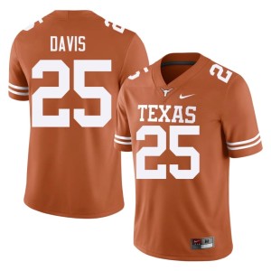 Orange Mens #25 Toray Davis University of Texas Embroidery College Football Jerseys 546676-225