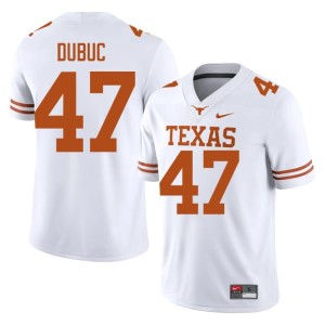 White Trey Dubuc College Football #47 Mens Horns Player Jerseys 205626-752