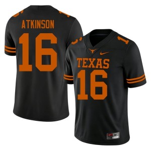 Black Men UT Longhorns College Football Tyler Atkinson Replica #16 Jersey 868188-535