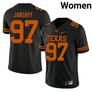 Black College Football Women #97 Replica UT Longhorns Alex January Jerseys 751511-521
