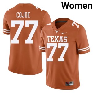 Orange Womens College Football 2026 Texas Longhorns Andre Cojoe #77 Jerseys 113308-933