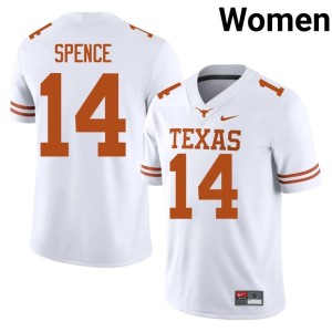 White Women's Brad Spence UT Longhorns University College Football #14 Jerseys 822080-660