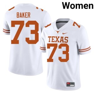 White Brandon Baker High School Women's #73 College Football Texas Athletics Jersey 812101-592