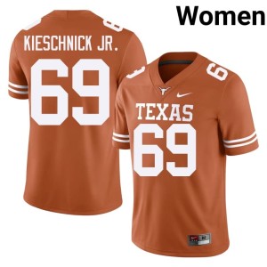 Orange #69 College Football Women's 2026 Brooks Kieschnick Jr. University of Texas Jersey 254418-180