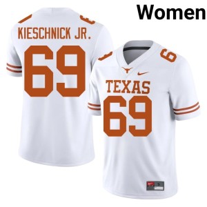 White UT Longhorns #69 High School Brooks Kieschnick Jr. College Football Women's Jerseys 382025-542