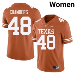 Orange Bryce Chambers Women's Texas Athletics College Football Stitched #48 Jerseys 528679-845