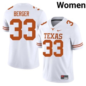 White College Football Carson Berger Women #33 Alumni Horns Jersey 147399-254