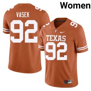 Orange Texas Athletics 2026 Colton Vasek College Football #92 Women's Jersey 742275-663