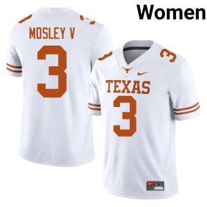 White Emmett Mosley V College Football #3 High School University of Texas Women's Jersey 939996-862