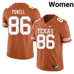 Orange Hudson Powell UT Longhorns Embroidery #86 College Football Women Jerseys 109133-467