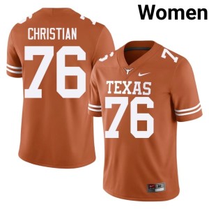 Orange Jackson Christian #76 Women's College Football 2026 UT Austin Jersey 159074-467