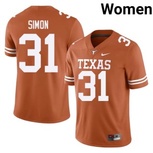 Orange University of Texas College Football James Simon #31 2026 Womens Jersey 164320-888