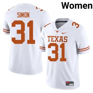 White #31 Women Player James Simon College Football Lone Star State Reps Jerseys 936924-340