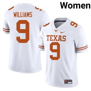 White 2026 College Football Jonah Williams Womens #9 UT Jersey 625101-449