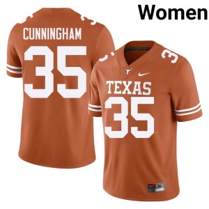 Orange Jonathan Cunningham Texas Longhorns Stitched College Football Women #37 Jerseys 503420-984