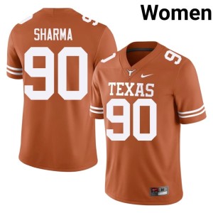Orange Longhorns Womens #90 Josiah Sharma College Football Player Jerseys 493632-206