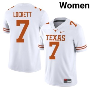 White #7 Alumni Kaliq Lockett Womens College Football UT Austin Jersey 770950-363