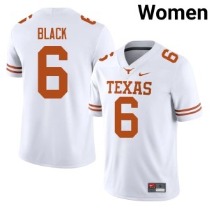 White Kobe Black #6 College Football Women Texas Official Jersey 393769-885
