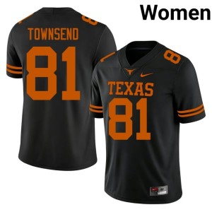 Black UT Longhorns Women College Football #81 Replica Nick Townsend Jersey 310457-346