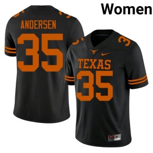 Black Rett Andersen Replica The Horns Women's College Football #35 Jersey 976242-103