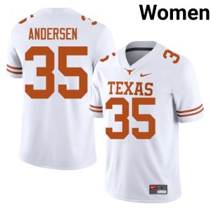 White University of Texas College Football University Rett Andersen Women's #35 Jerseys 869071-918