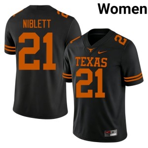 Black #21 Women Ryan Niblett High School College Football UT Jerseys 630797-580