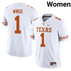White UT Longhorns Replica Ryan Wingo College Football #1 Women's Jersey 853238-931