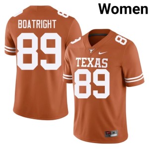 Orange Embroidery Women Longhorns #89 Ty Boatright College Football Jerseys 541847-783