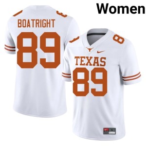 White Longhorns #89 Official Womens Ty Boatright College Football Jerseys 480826-739