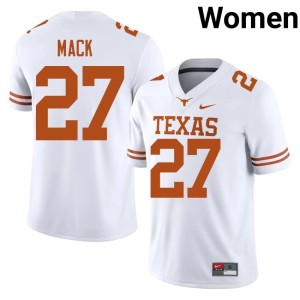 White Embroidery The Horns Wardell Mack #27 Womens College Football Jerseys 398252-228