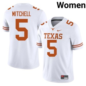 White Adonai Mitchell Stitched UT College Football Women #5 Jerseys 420037-853