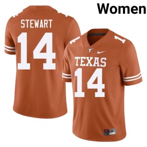 Orange #14 Burnt Orange College Football Women Chris Stewart NCAA Jerseys 745699-348