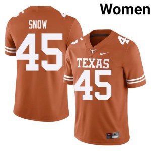 Orange University UT Longhorns #45 College Football Womens Darius Snow Jerseys 427169-808