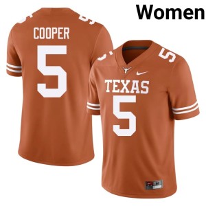 Orange Player #5 Derrek Cooper College Football Burnt Orange Women's Jerseys 259223-575