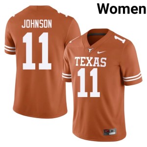 Orange College Football 2026 Derrick Johnson University of Texas Longhorns Womens #11 Jerseys 172940-813