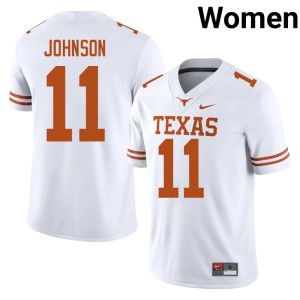 White Limited College Football Derrick Johnson Womens University of Texas #11 Jerseys 404039-112