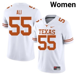 White #55 Texas College Football 2026-27 Elijah Ali Womens Jerseys 863801-780